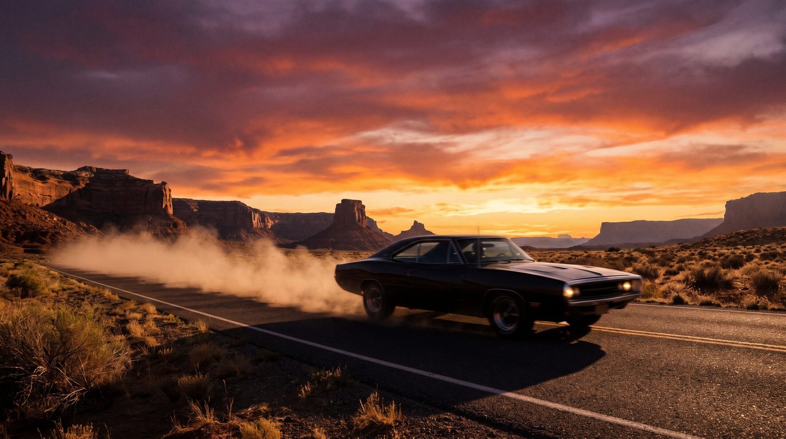 Golden Dust Highway Wallpaper
